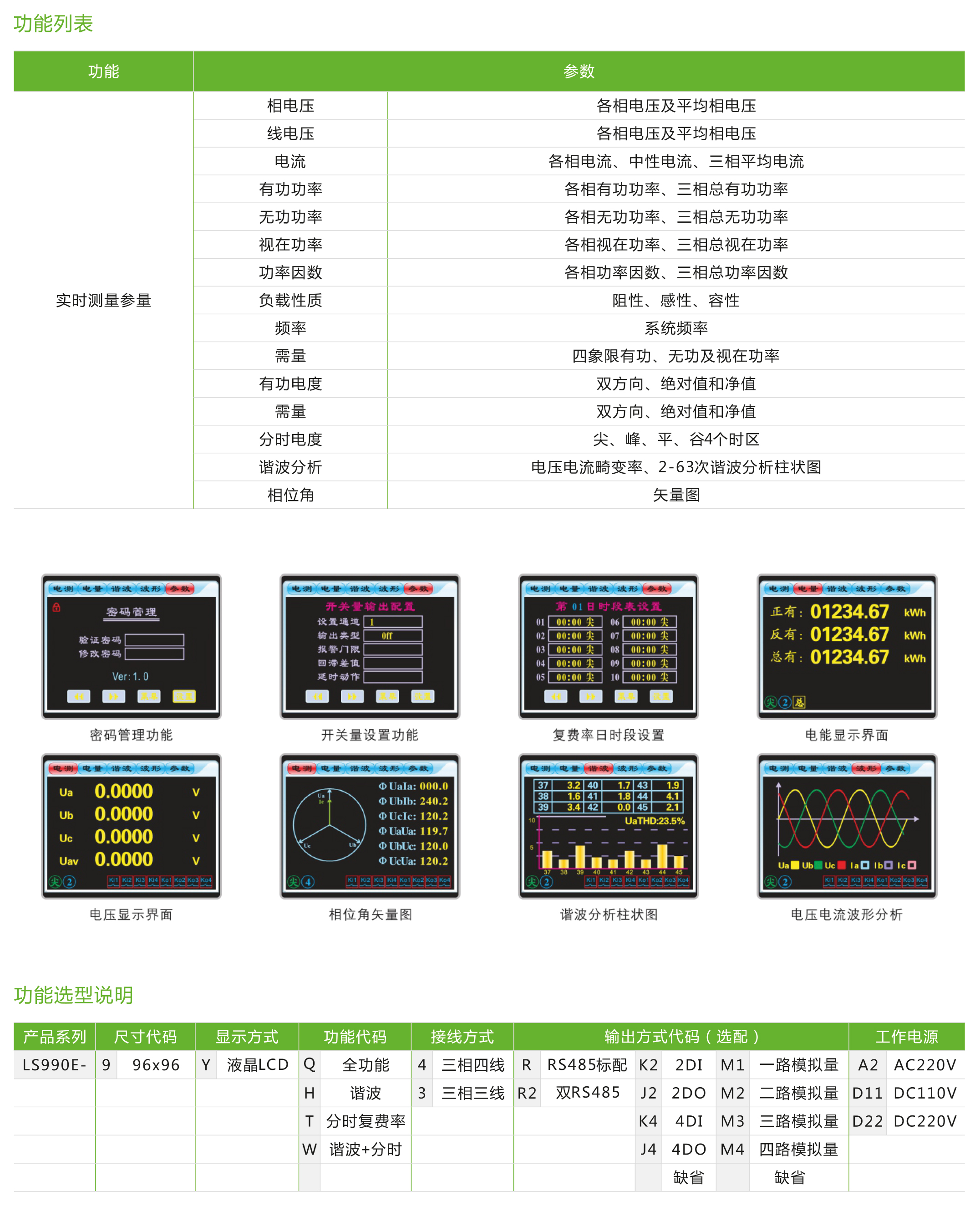 LS990E系列综合电力监控仪